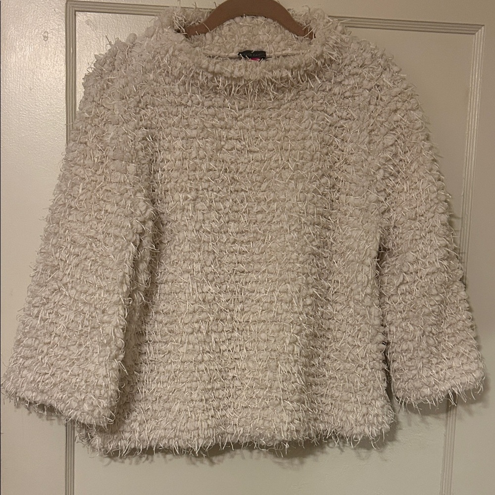 Vince Camuto Cream Textured Sweater